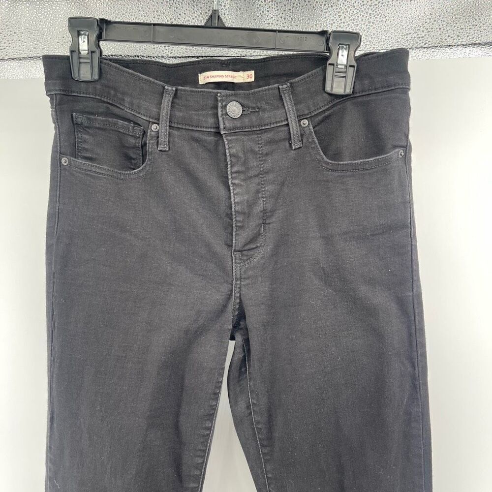 Levi’s 314 Shaping Straight Black Women’s Jeans Mid Rise Tummy Control 30x32 - Picture 4 of 15
